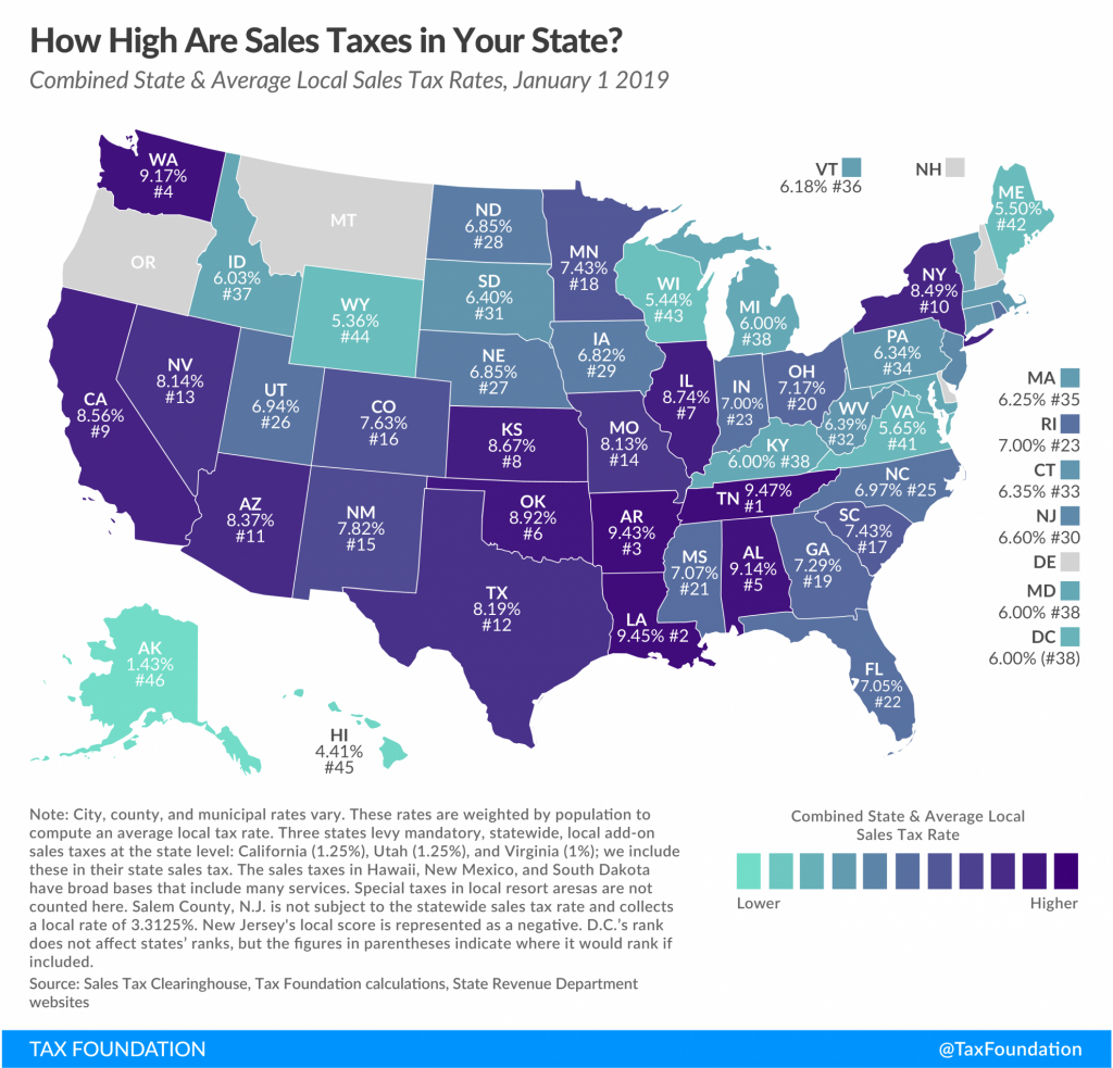 State And Local Sales Tax Rates, 2019 | Tax Foundation - Texas Sales Tax Map