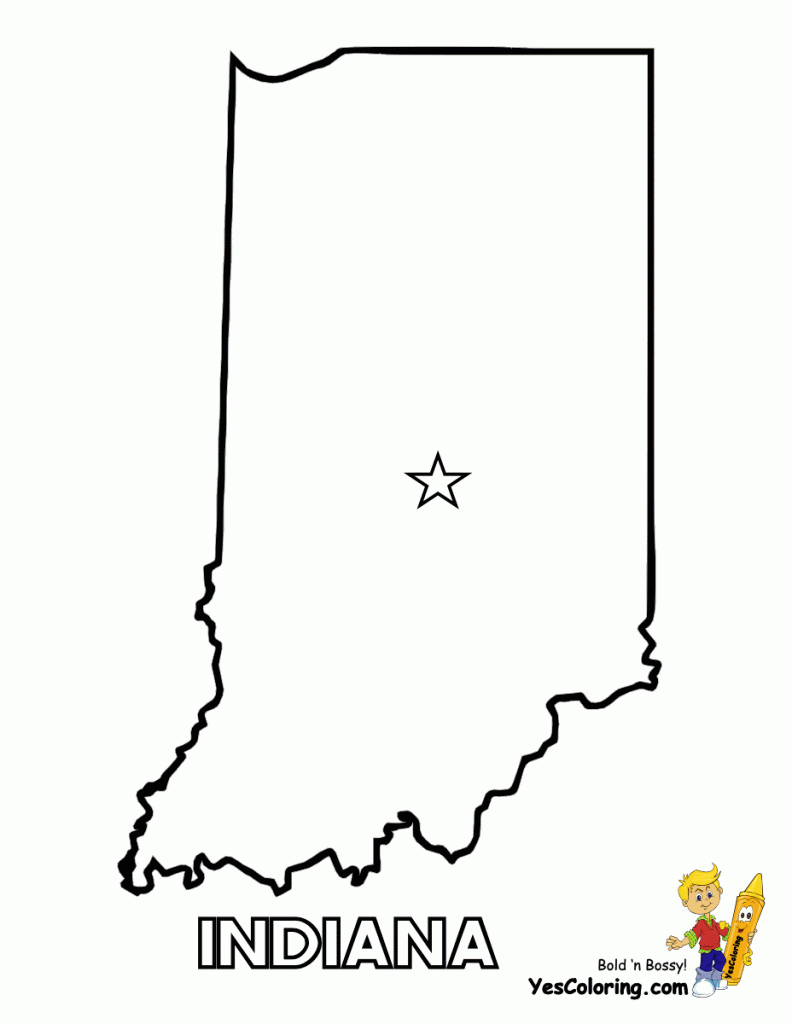 State Map Indiana Colorplate At Yescoloring | Happy Birthday In, 12 - Indiana State Map Printable