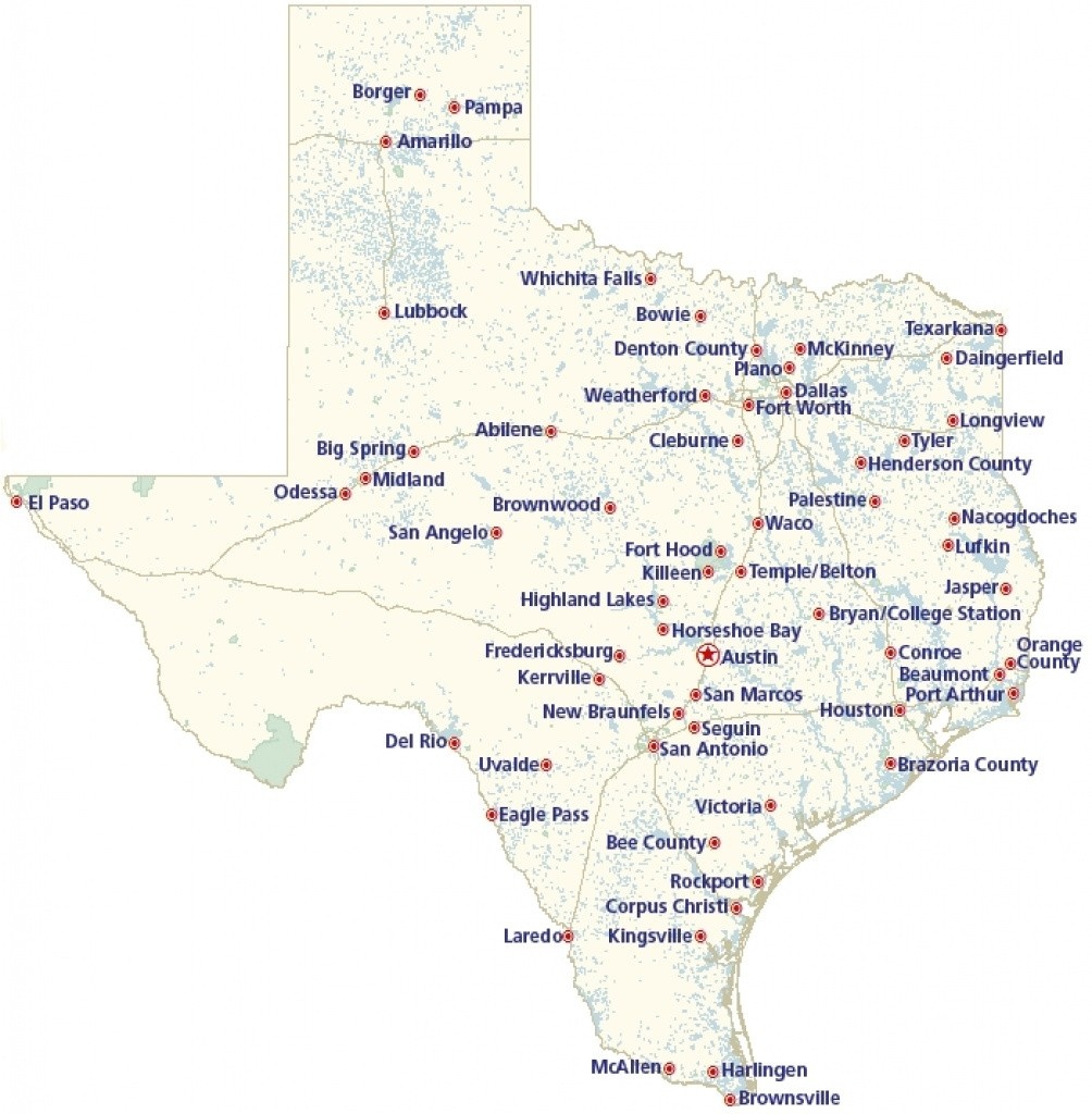 State Of Texas Cities Map - World Maps - Pampa Texas Map