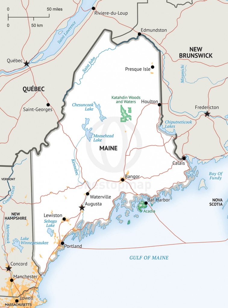 Printable Map Of Maine Free Printable Maps