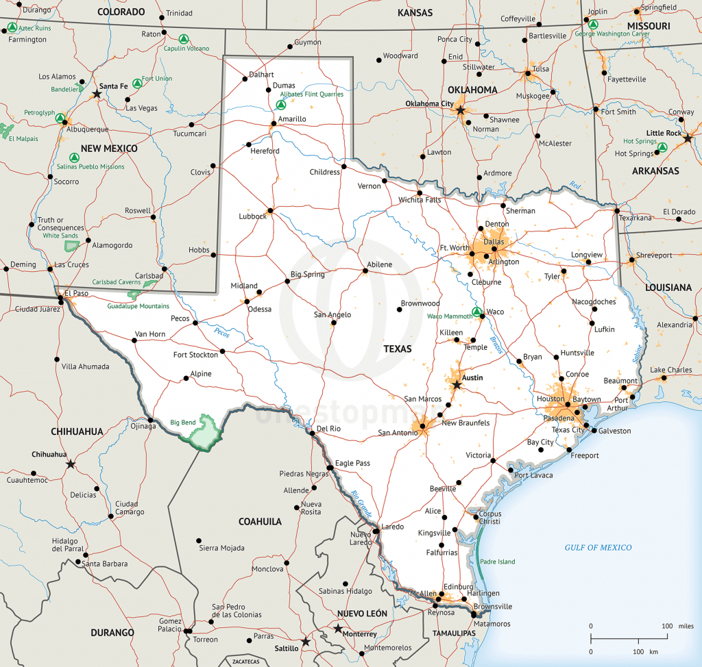 Stock Vector Map Of Texas | One Stop Map - Alice Texas Map