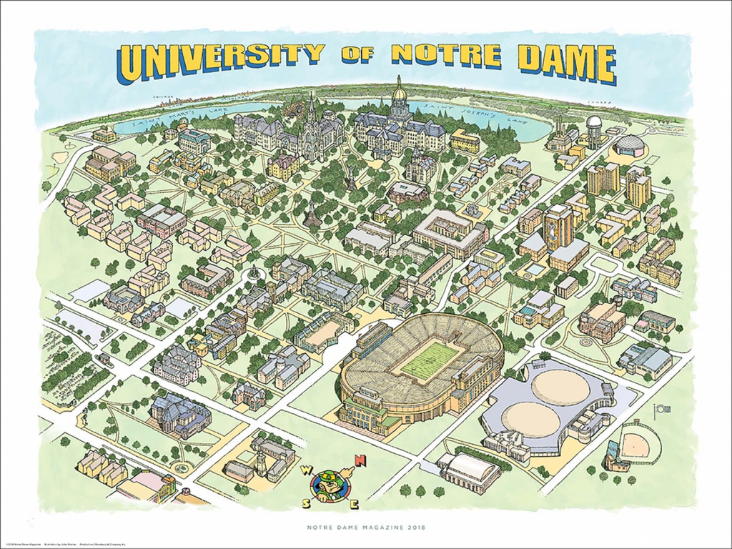 Notre Dame Battle Map   Store Notre Dame Magazine University Of Notre Dame Notre Dame Campus Map Printable 