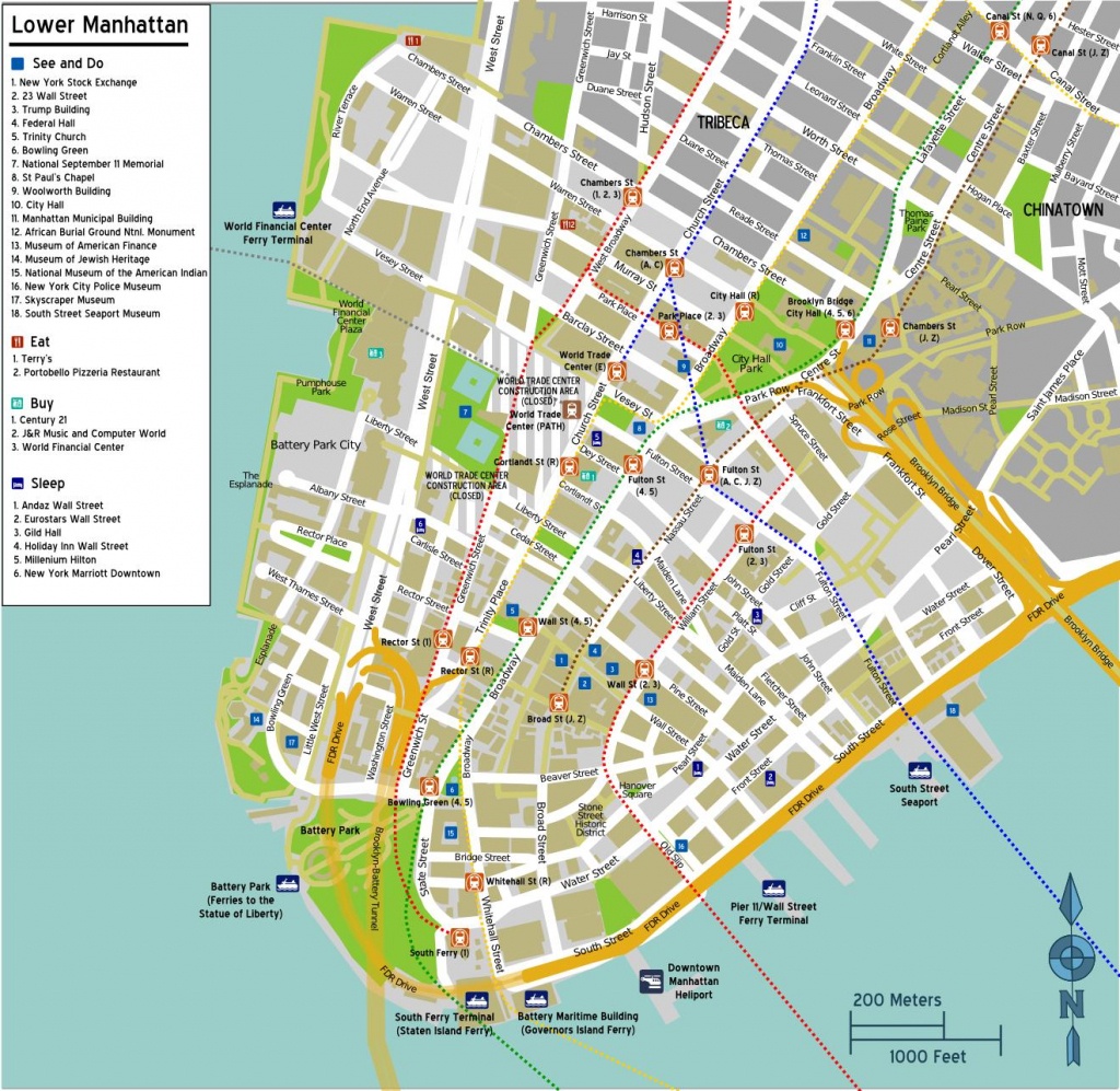 Street Map Of Lower Manhattan - Map Of Lower Manhattan With Street - Printable Map Of Lower Manhattan Streets