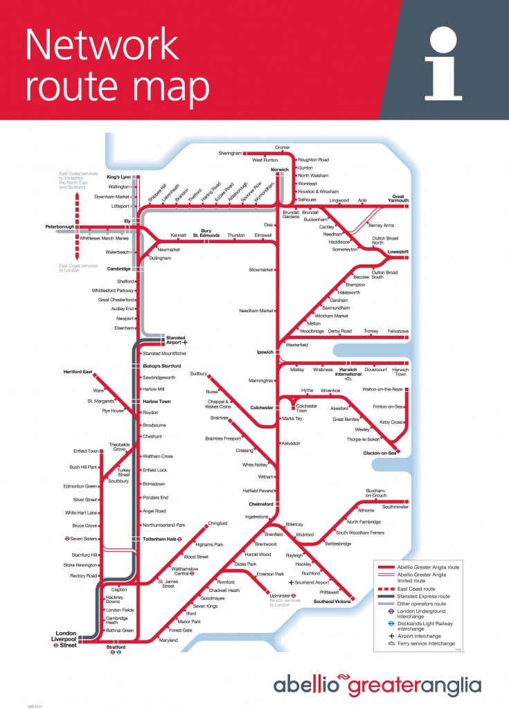 Suffolk On Board - Train / Maps - Printable Map Of East Anglia