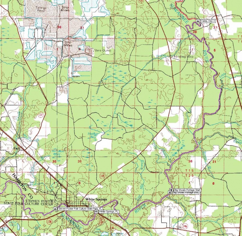 Suwannee River Maps And Gps Data, March 2005 - White Springs Florida Map