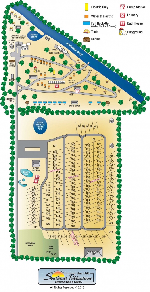 Suwannee River Rendezvous Resort - Florida Campgrounds Map