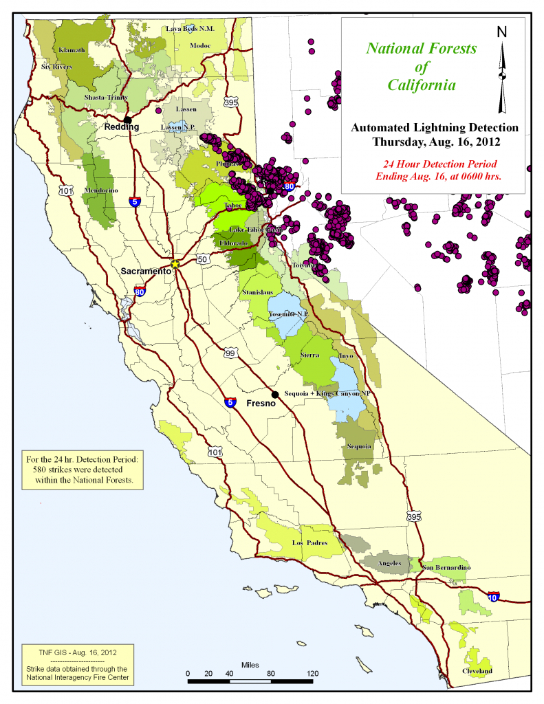 Tahoe National Forest - Maps &amp;amp; Publications - Lightning Map California