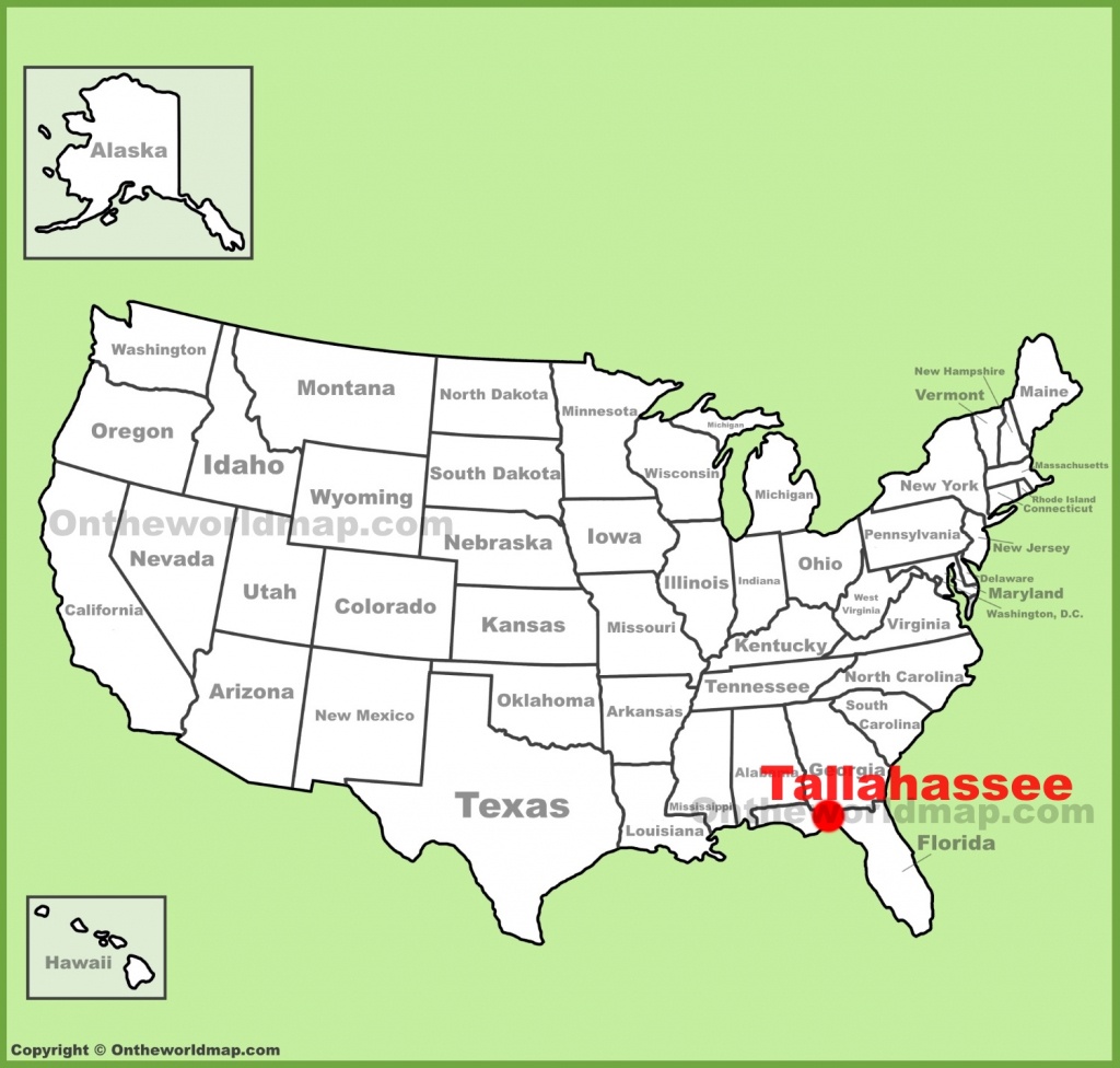 Tallahassee On The Map Of Florida | Free Printable Maps