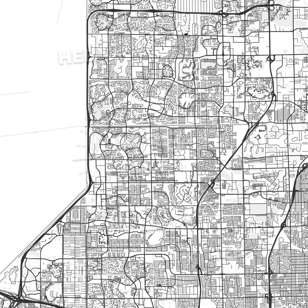 Tamarac, Florida - Area Map - Light | Hebstreits Sketches - Tamarac Florida Map