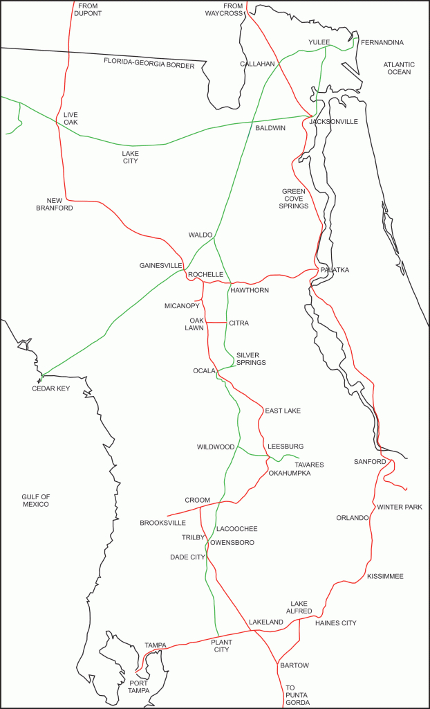 Tampa Bay Trains - When Trains First Came To Central Florida - Florida Railroad Map