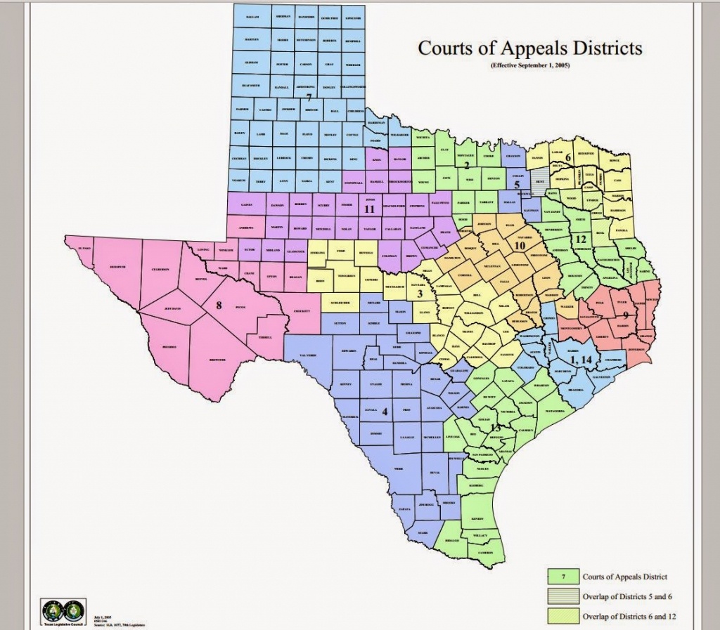 Tex.app.: Intermediate Courts Of Appeals And Corresponding Appellate - Texas State District Map