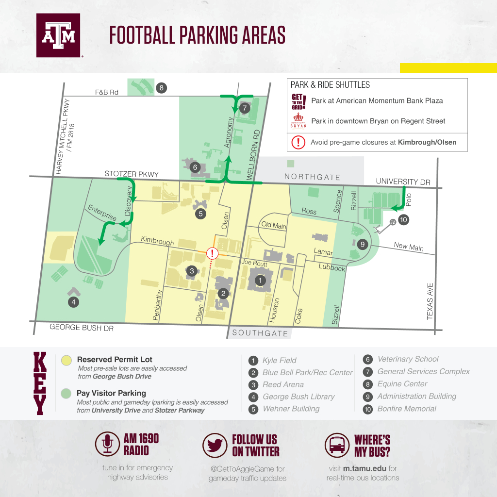 Texas A&amp;amp;m Football Game Day Guide 2017 - Texas A&amp;amp;m Today - University Of Texas Football Parking Map 2016