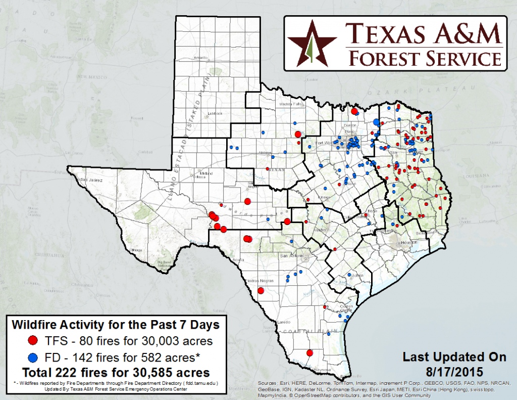 Texas Forest Service Active Fire Map Map