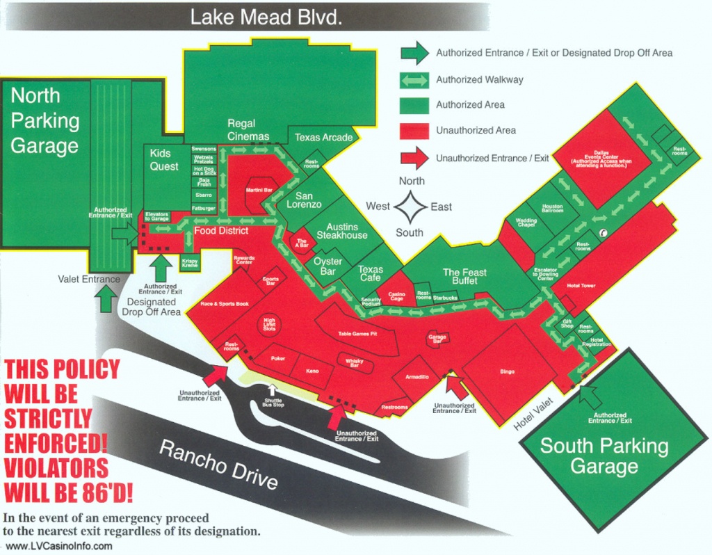 texas station casino inside map