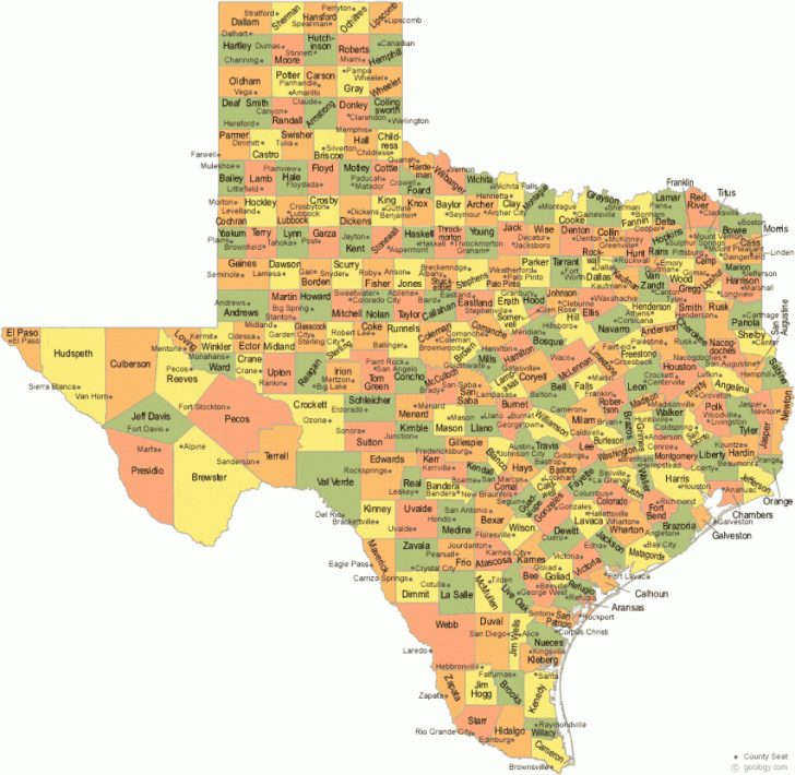 Texas County Map With Roads