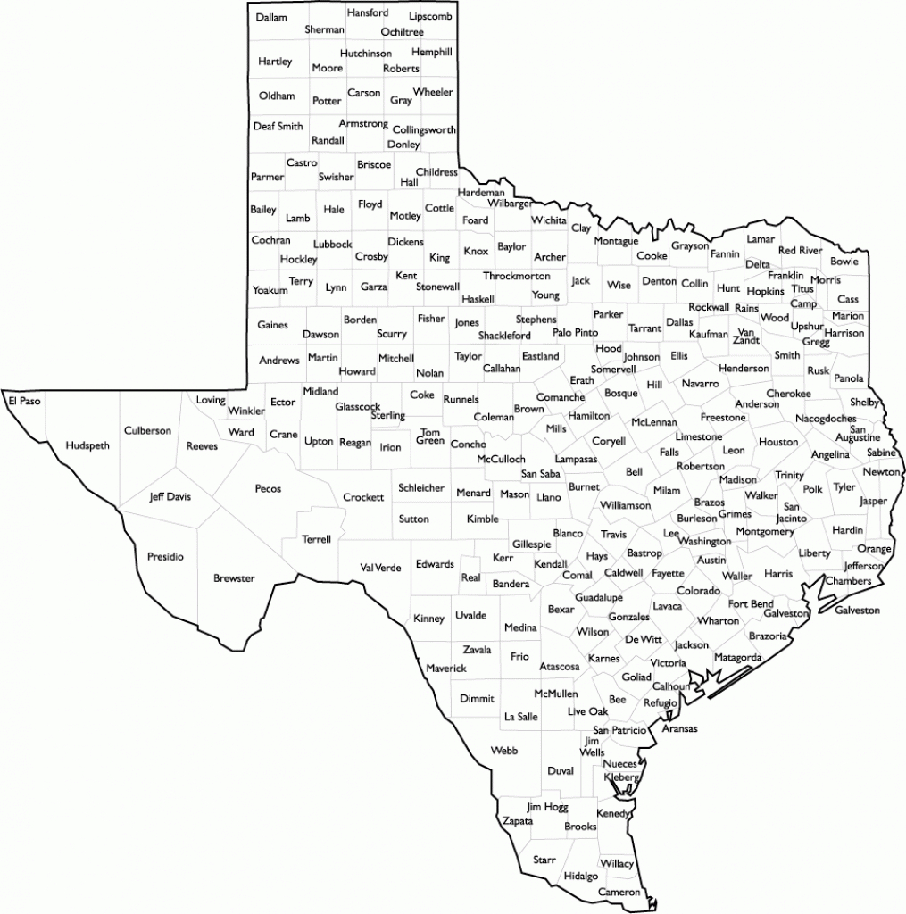 Texas County Map With Names - Texas State Map With Counties