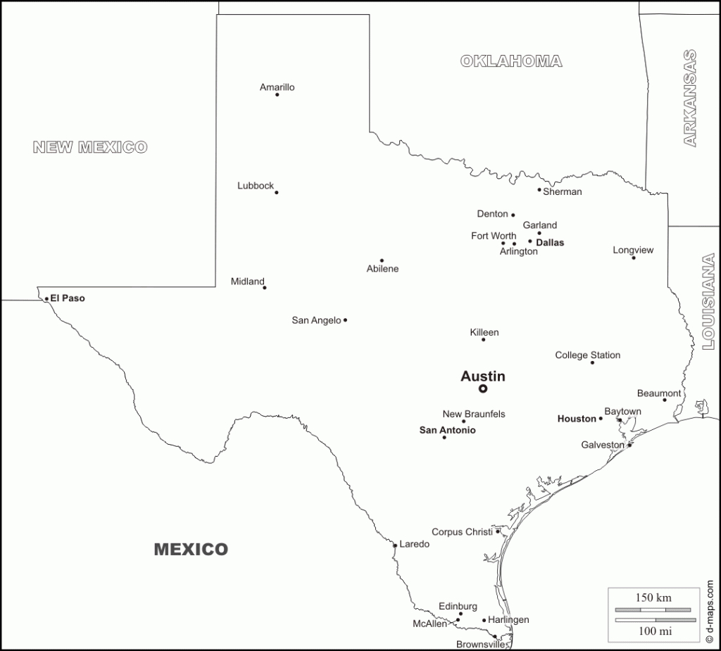 Texas : Free Map, Free Blank Map, Free Outline Map, Free Base Map - Free Printable Map Of Texas