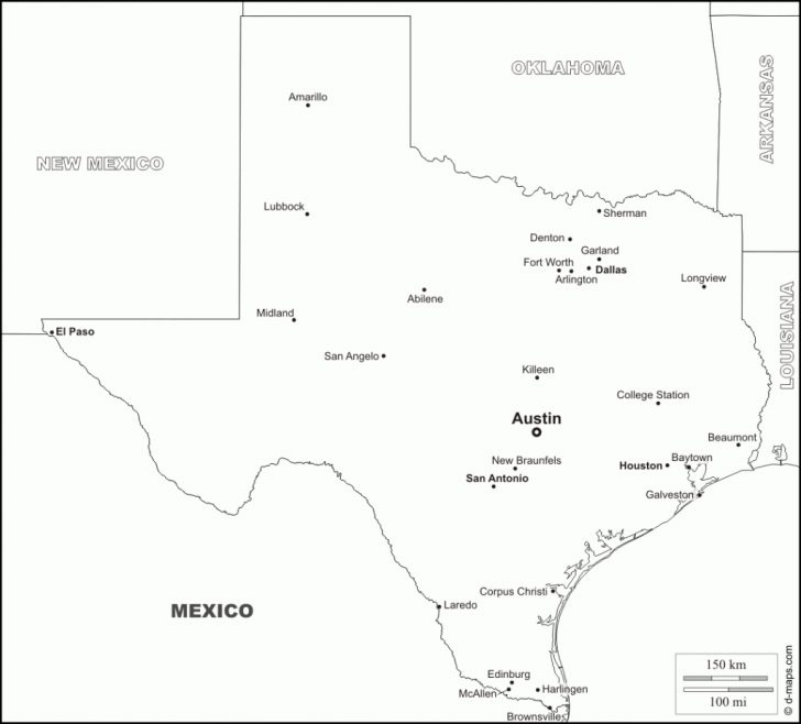 Texas Map Outline Printable