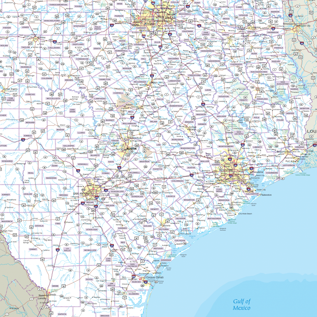 Texas Highway Wall Map - Maps - Giant Texas Wall Map