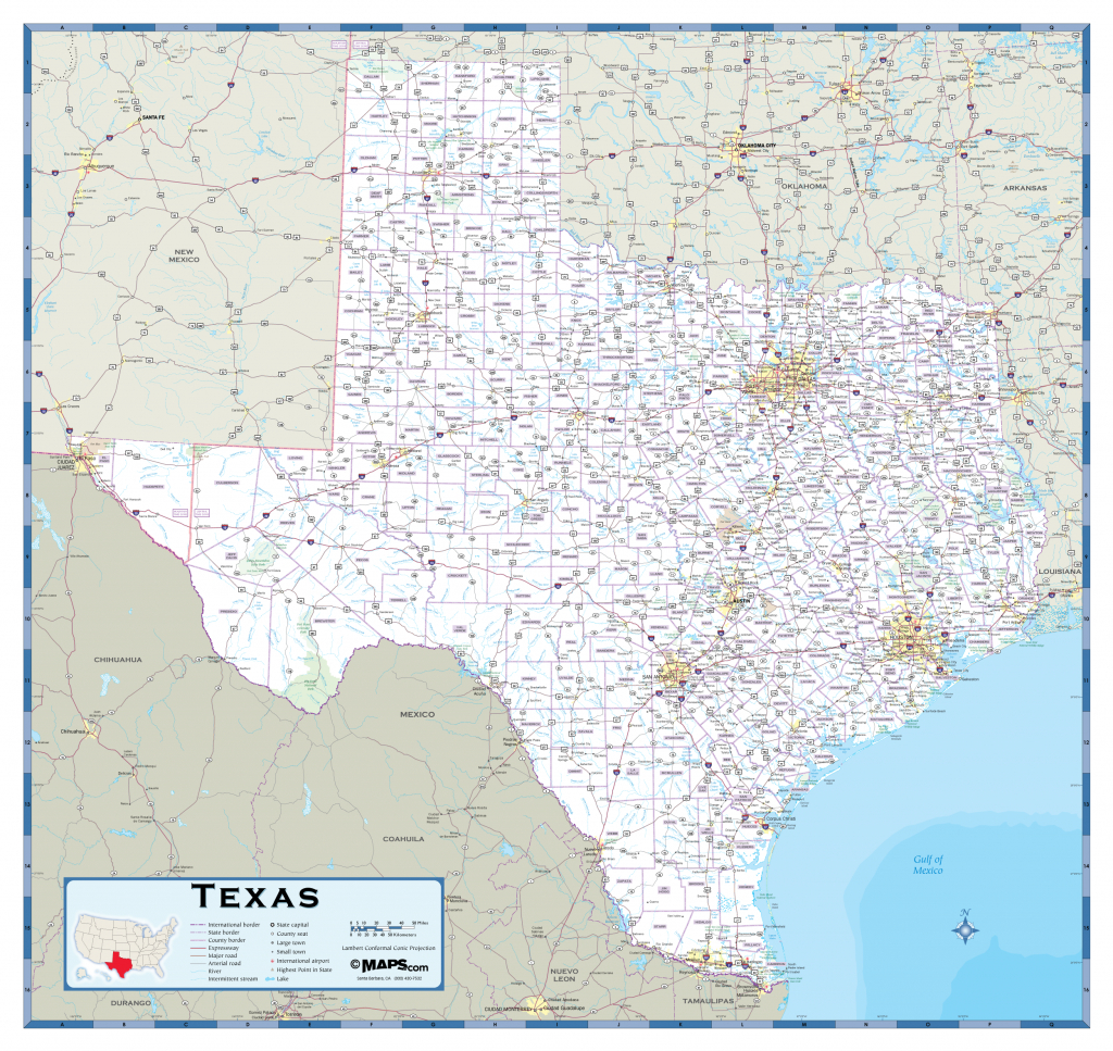 Texas Highway Wall Map - Maps - Giant Texas Wall Map