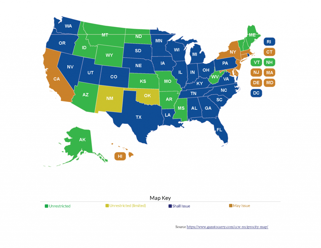 Texas Ltc Reciprocity | Texas Concealed Handgun Association - California Ccw Reciprocity Map