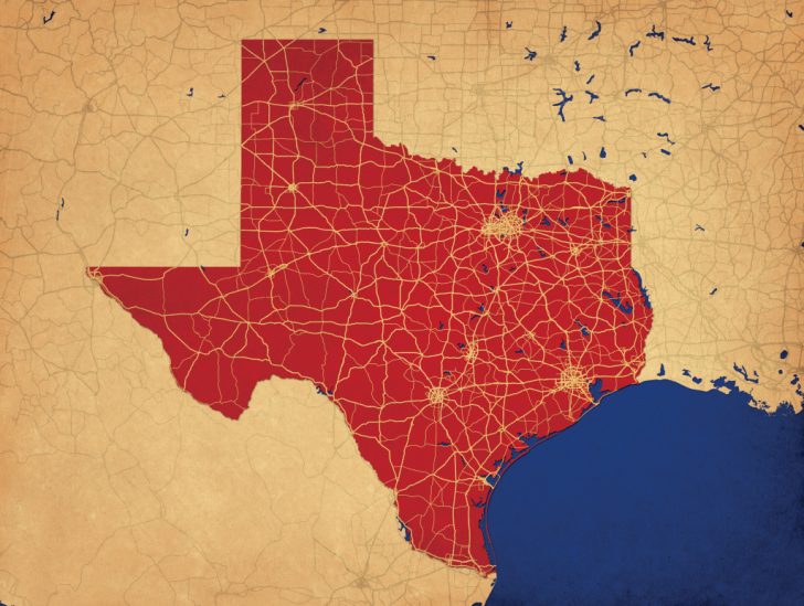 Texas Map Art