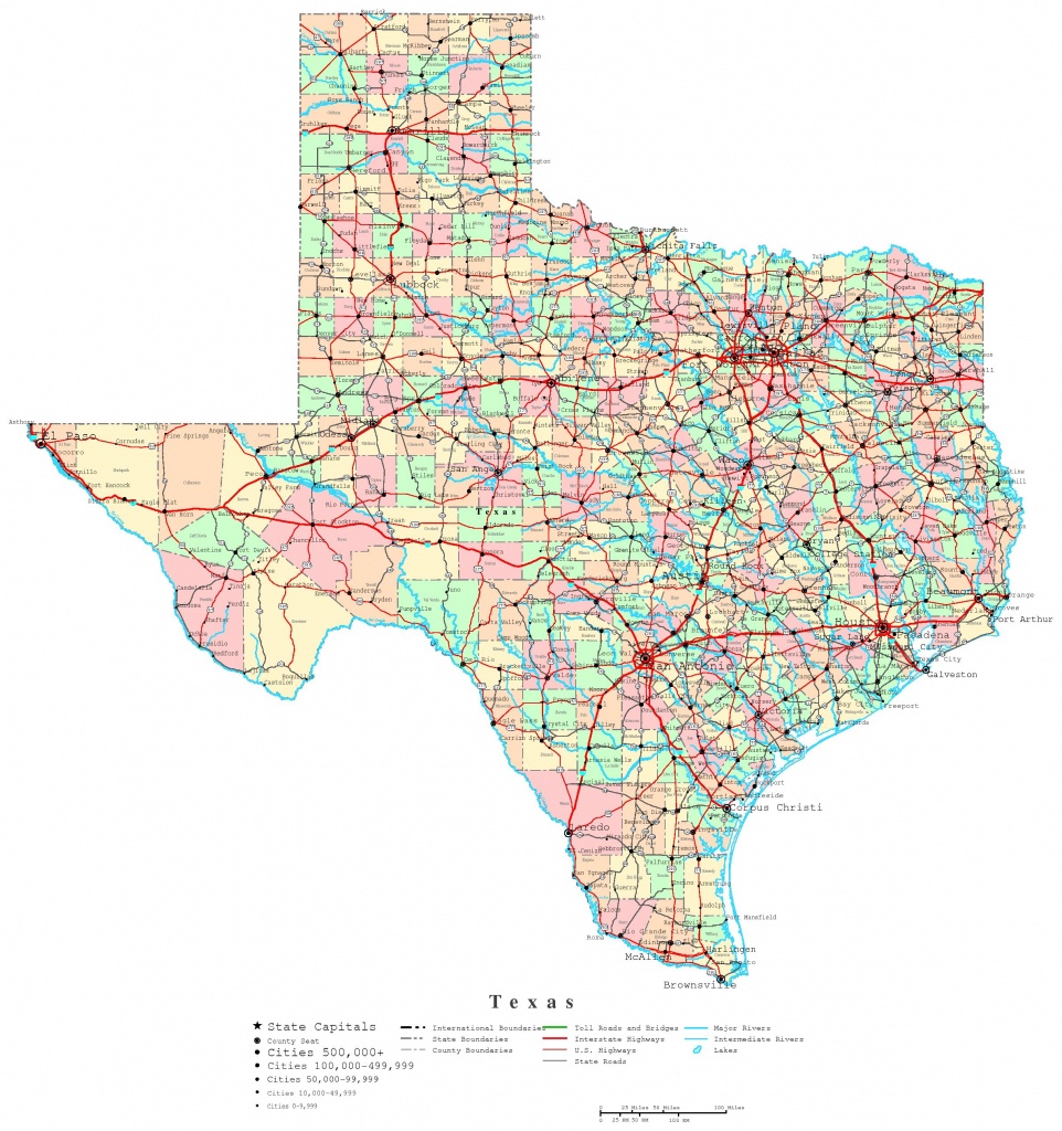 Texas Map Lgb 11 Of With Counties | Sitedesignco - Texas Road Map 2018
