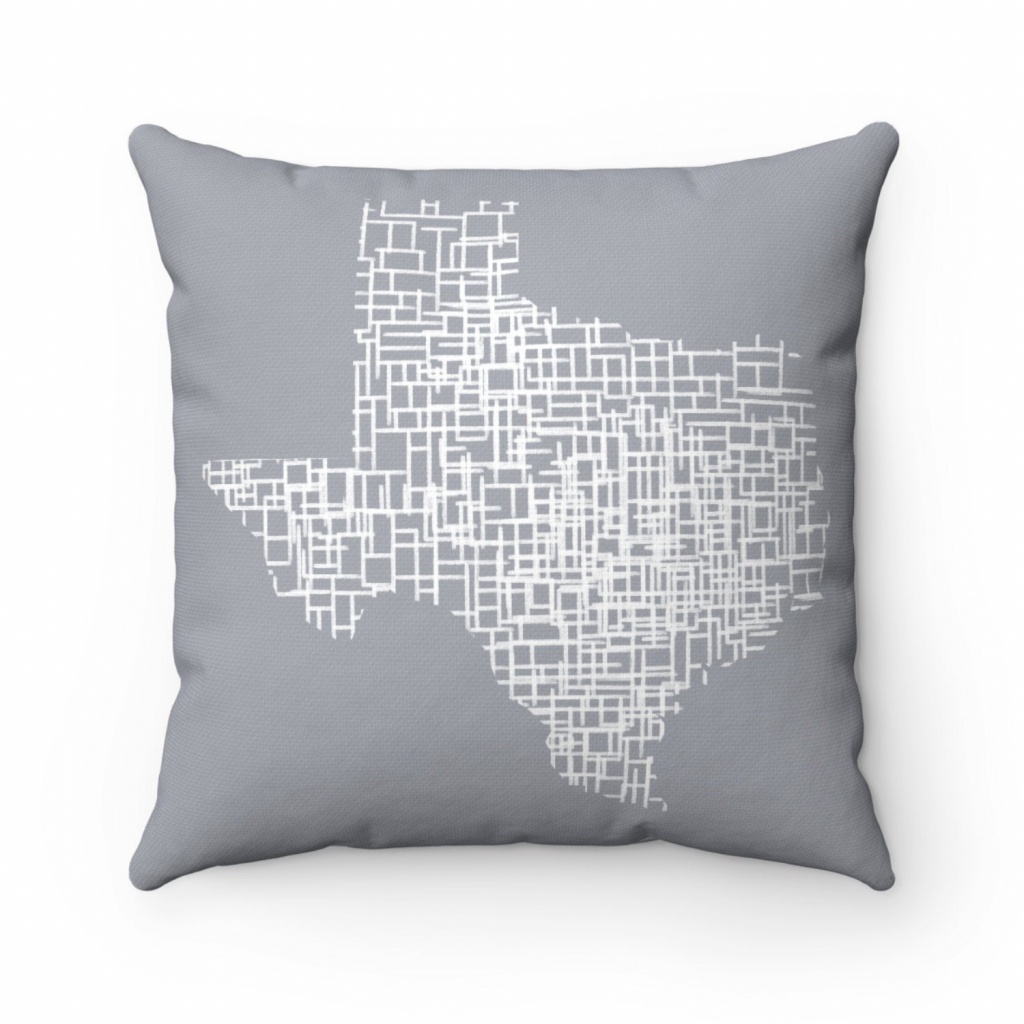Texas Map Living Room Decor Map Pillow Throw Pillow Covers | Etsy - Texas Map Pillow