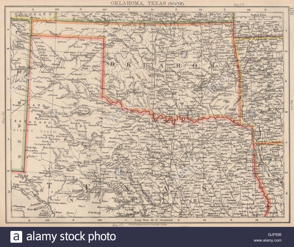 Texas Oklahoma Map Stock Photos &amp;amp; Texas Oklahoma Map Stock Images - Map Of North Texas And Oklahoma