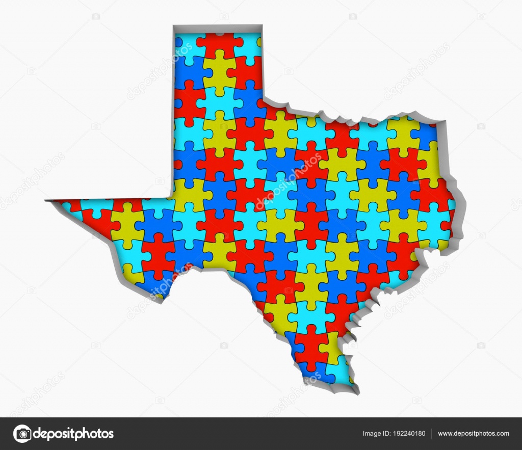 Texas Puzzle Pieces Carte Travaillant Ensemble Illustration - Texas Map Puzzle