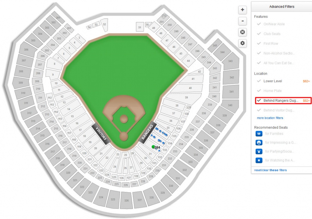 Texas Rangers Seating Map