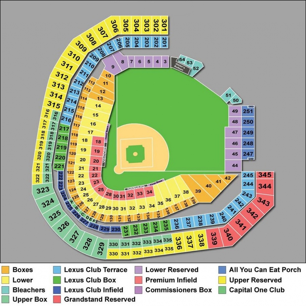 Texas Rangers Seat Map Free Printable Maps