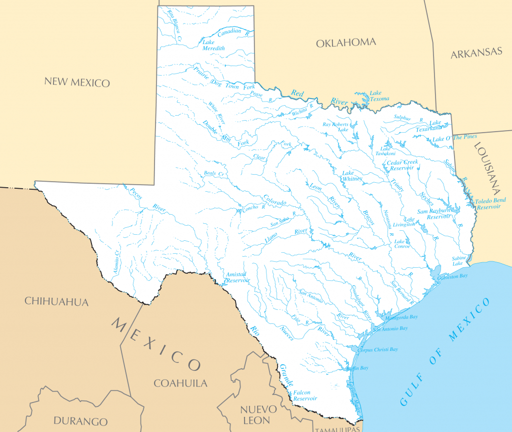 Texas Rivers And Lakes • Mapsof - East Texas Lakes Map