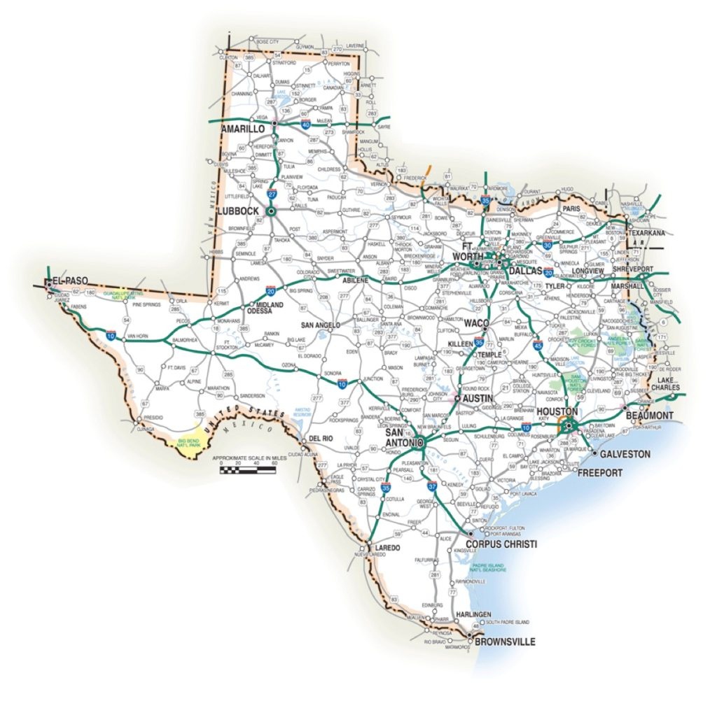 Texas Road Map Printable | Mir-Mitino - Texas Road Map With Cities And Towns