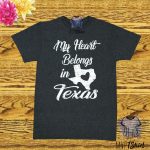 Texas T Shirt My Heart Belongs In Texas Map Graphic | Etsy   Texas Not Texas Map T Shirt