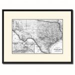 Texas Vintage B&w Map Canvas Print, Picture Frame Home Decor Wall   Texas Map Canvas