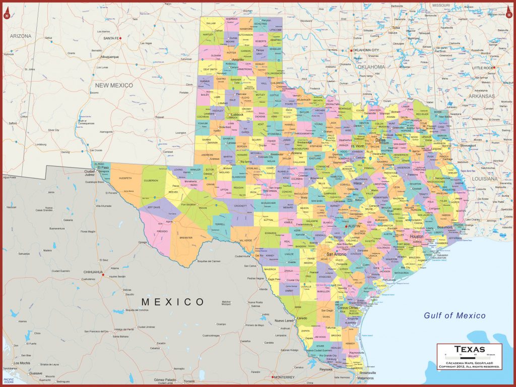 Texas Wall Map - Political - Texas Wall Map | Free Printable Maps