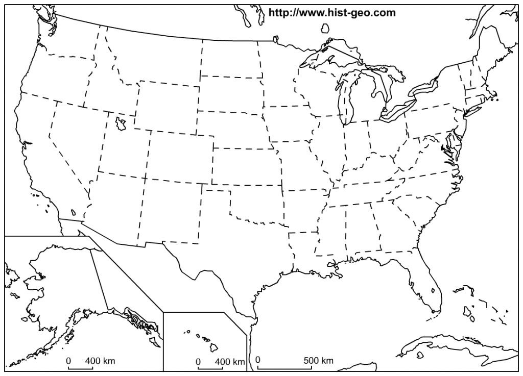 That Blank School Map Displaying The 50 States Of The United States - Printable Maps For School