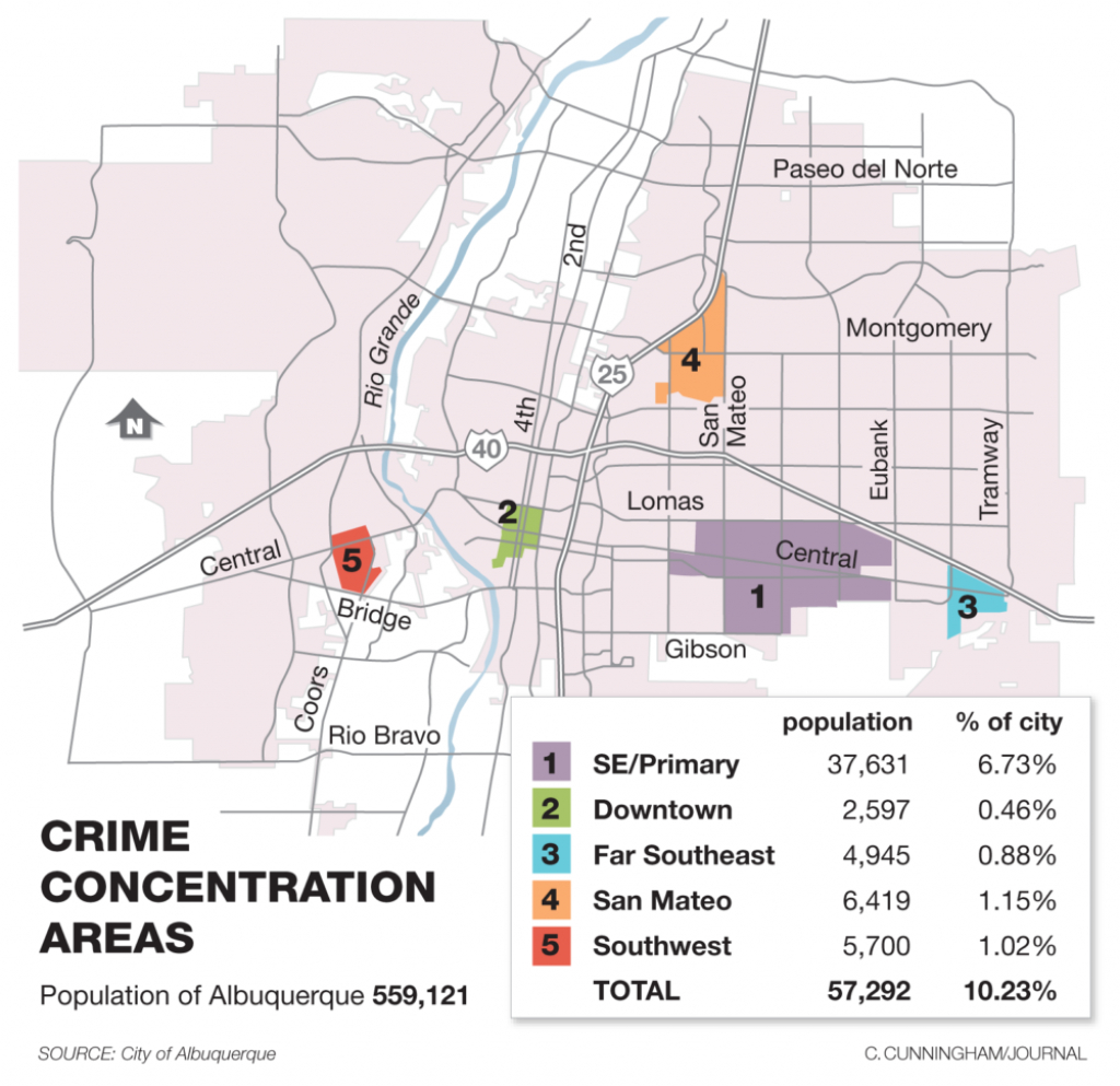 The 5 Most Violent Areas To Live In Albuquerque » Albuquerque Journal - Printable Map Of Albuquerque