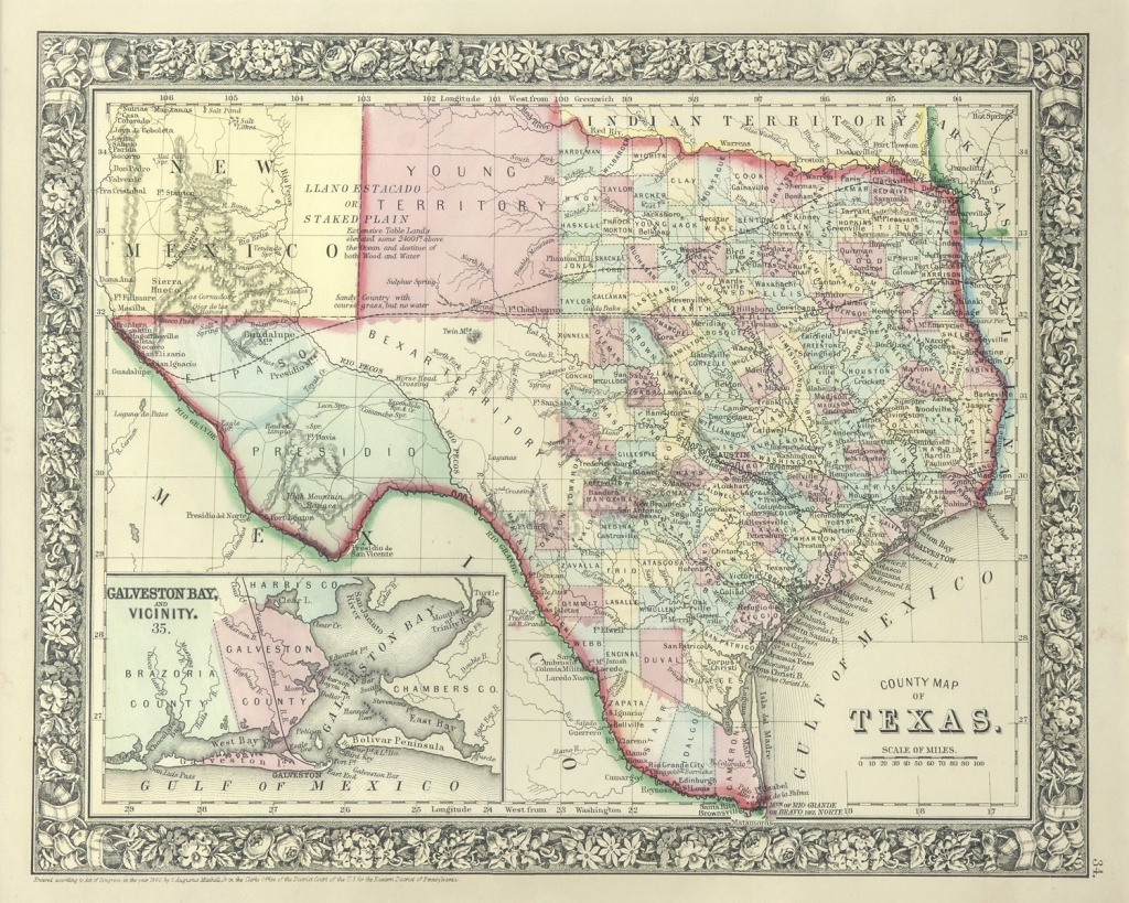 The Antiquarium - Antique Print &amp;amp; Map Gallery - Texas Maps - Old Texas Maps For Sale