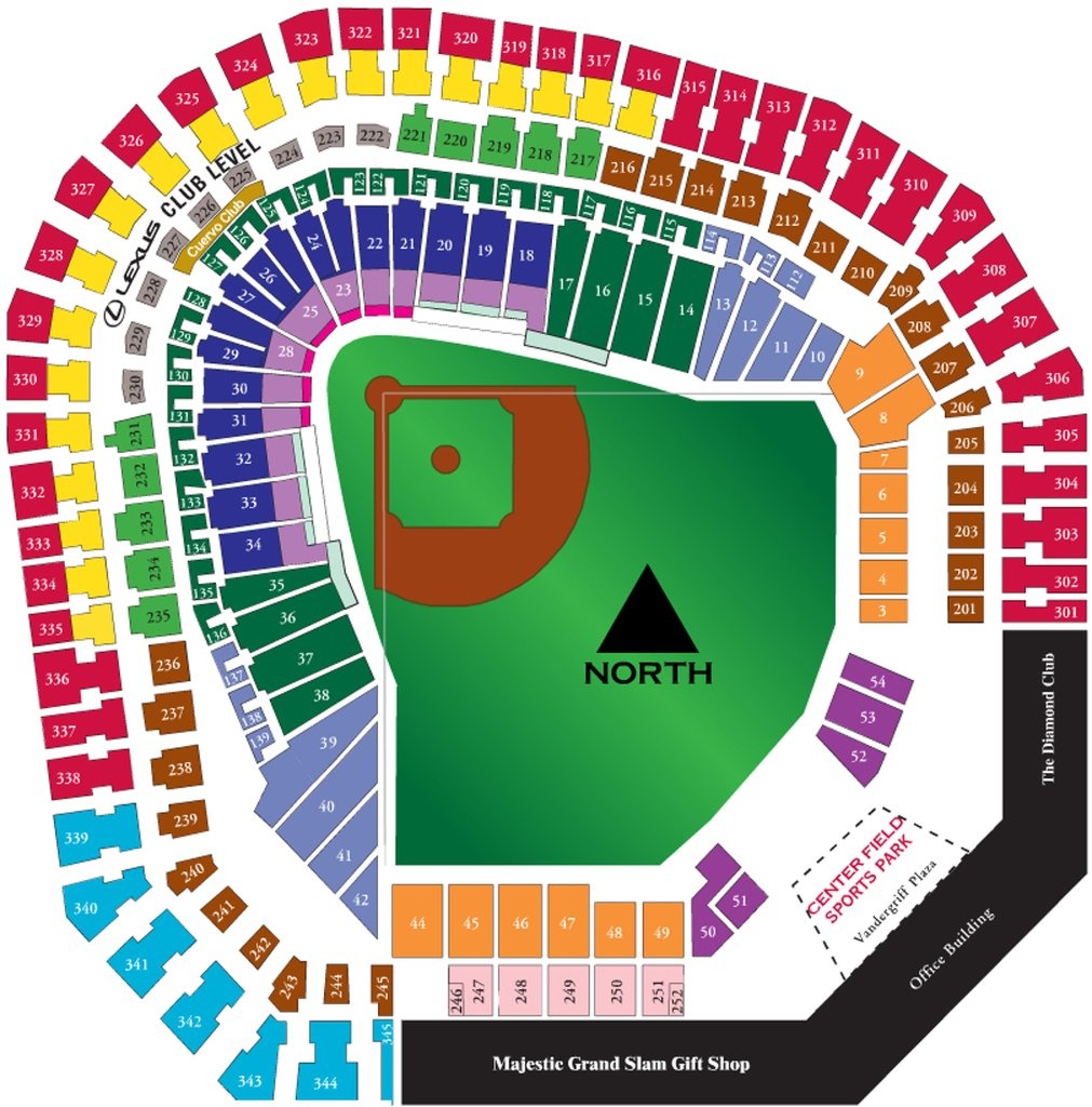 The Ballpark At Arlington - Maplets - Texas Rangers Ballpark Map