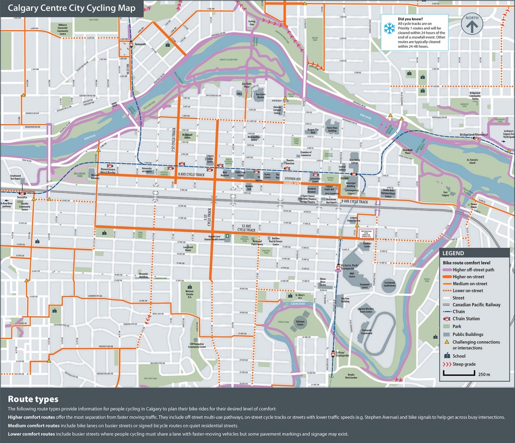 The City Of Calgary - Cycling And Walking Route Maps - Printable Map Of Calgary