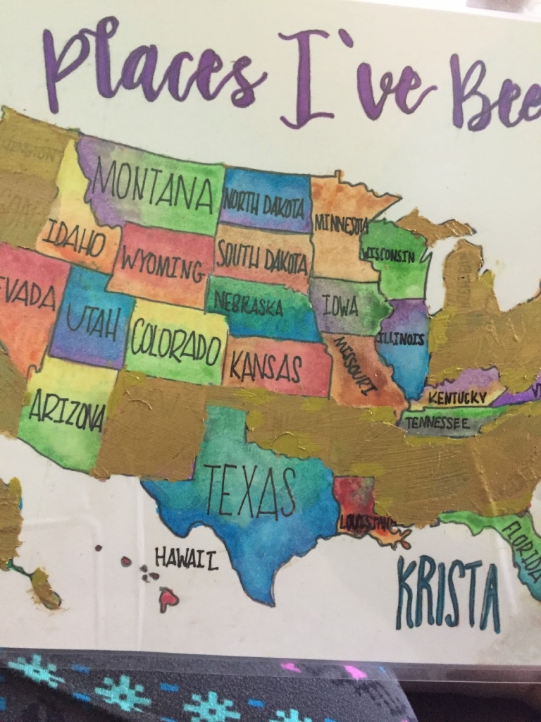 The Dabbling Crafter: Diy Watercolor Scratch Off Map - Florida Scratch Off Map