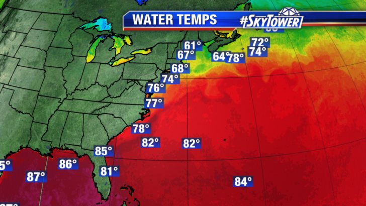 Florida Water Temperature Map