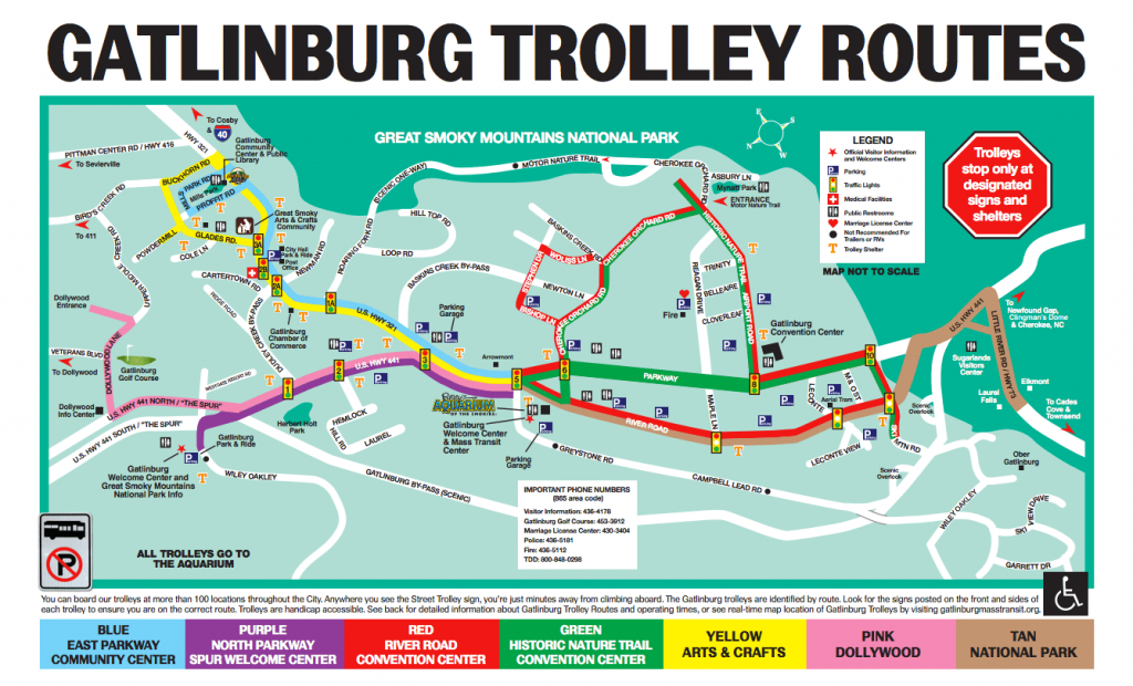 The Gatlinburg And Pigeon Forge Trolley - Dw Parks And More - Printable Map Of Pigeon Forge Tn