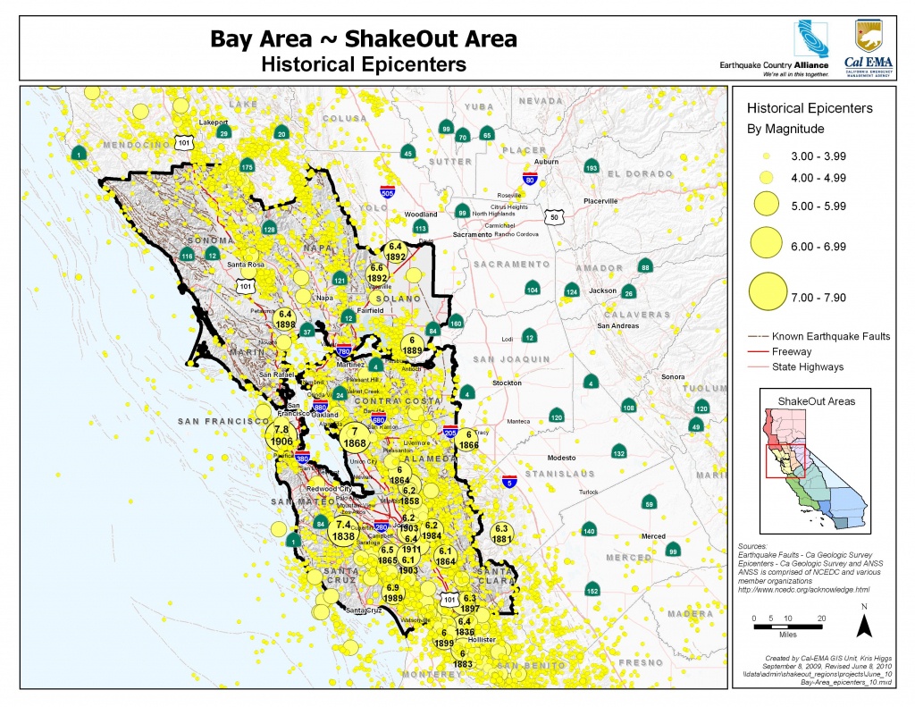 The Great California Shakeout - Bay Area - Usgs Recent Earthquake Map California