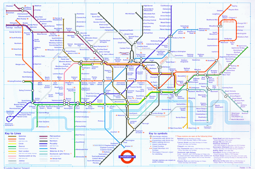 The London Tube Map Archive - Printable London Tube Map Pdf