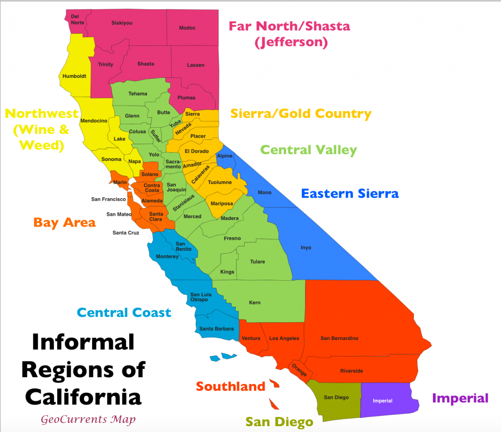The Regionalization Of California, Part 1 - Northwest California Map