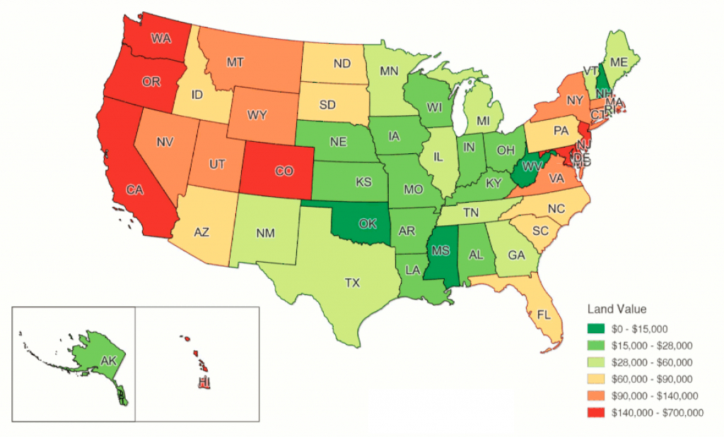 The Rising Cost Of Land In The Past 40 Years Texas Land Value Map 