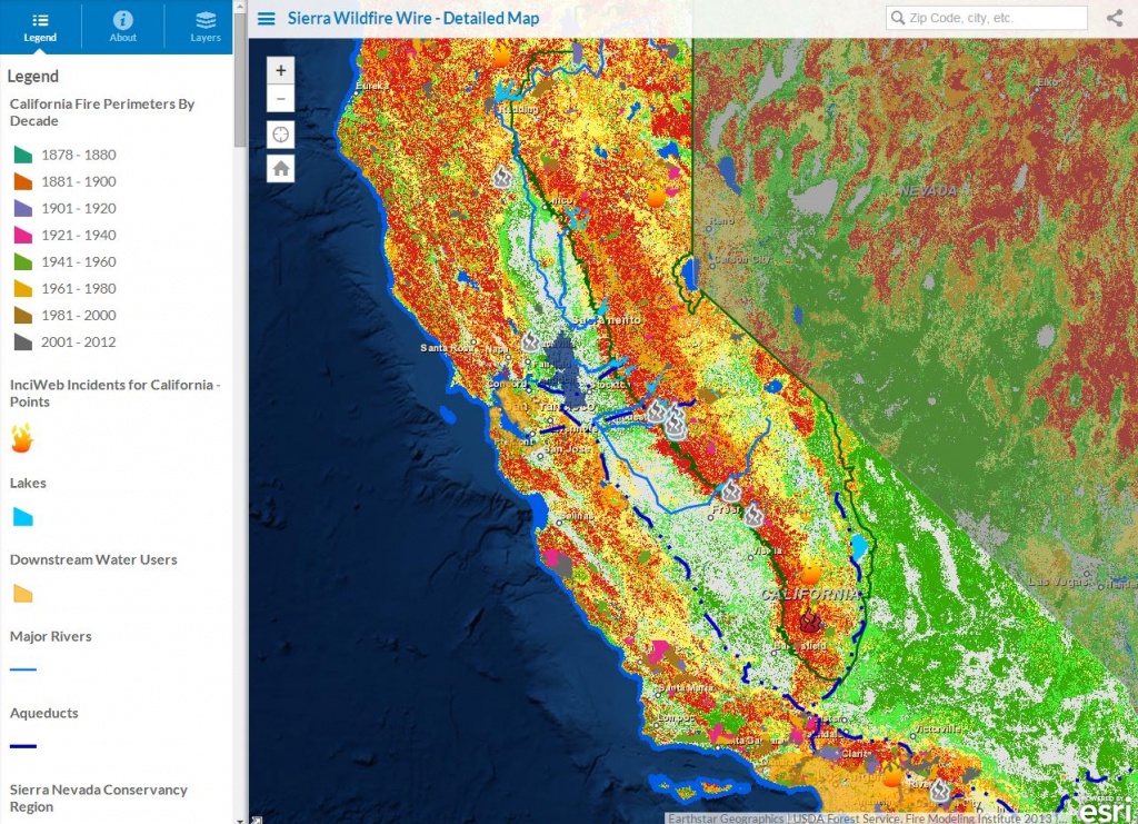 The Sierra Wildfire Wire Detailed Fire Map | Sierranevada - Show Me A Map Of California Wildfires